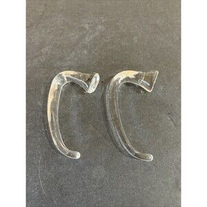 2 Vintage Mid Century Modern Clear Glass Towel Robe Coat Hooks